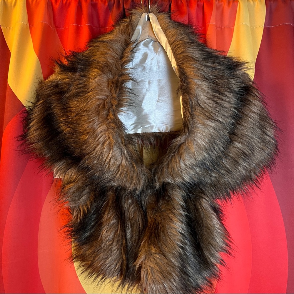 Faux Fur Brown Shawl Wrap